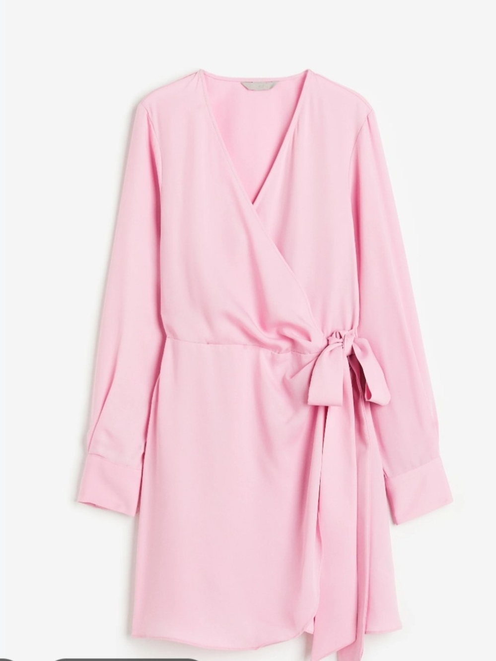 H&M Pink Wrap Dress with Side Tie